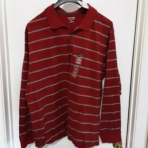 Men's St John's Bay LS Sueded Striped Polo - XXL